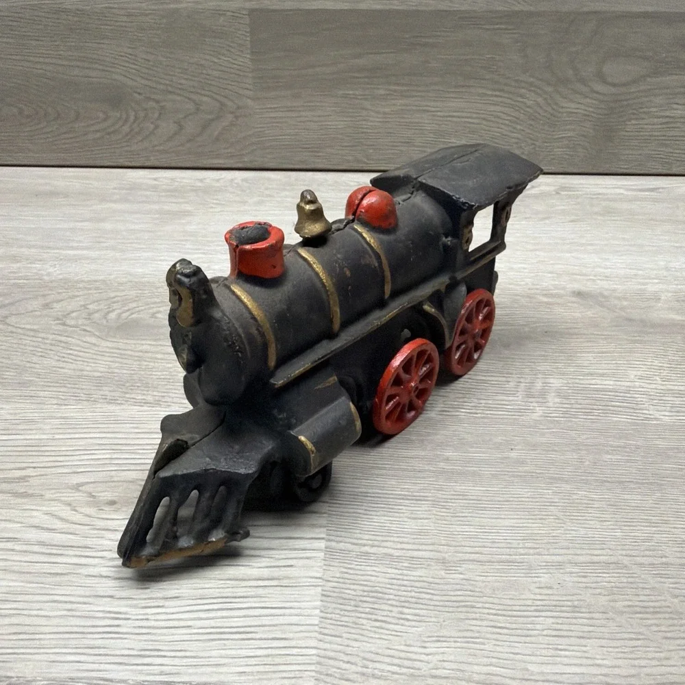 Cast-Iron Toy Train Steam Locomotive Engine & Tender Coal Train Car #50‎ Vintage